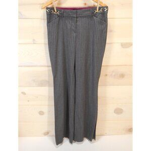Express Design Studio Womens size 6 Editor Gray Wool Blend Dress Pants Pinstripe